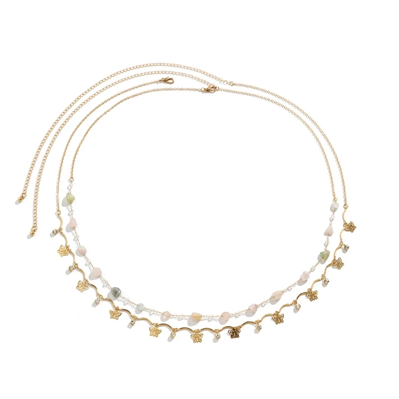 Waist Chain Adjustable Double Layer Body Chain Beach Jewelry for Women Gifts 
Waist Chain Adjustable Double Layer Body Chain Beach Jewelry for Women Gifts
