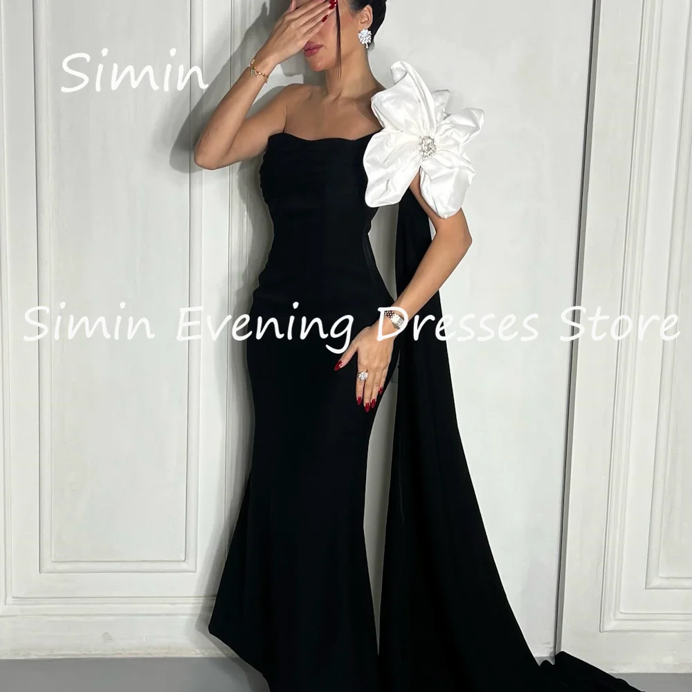 

Женское вечернее платье-Русалка Simin, роскошное платье из крепа с одним открытым плечом и цветами, элегантное милое платье до щиколотки для выпускного вечера, 2023