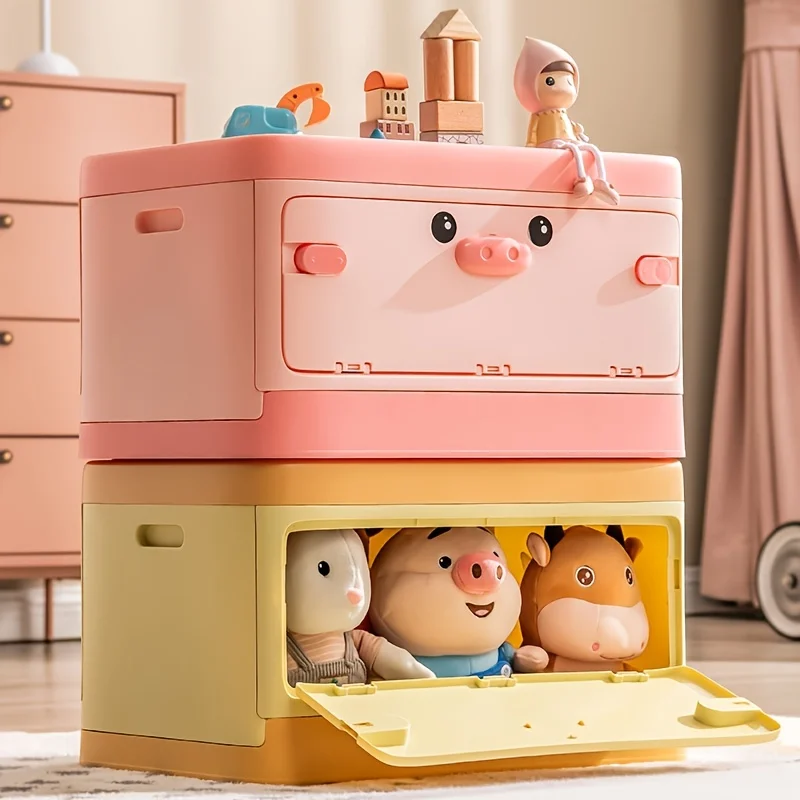 Toy Storage Box With Lid - Stackable - With Casters - Collapsible Storage Bin, Plastic Storage Bin For Closet Organizer, Folding
Toy Storage Box With Lid - Stackable - With Casters - Collapsible Storage Bin, Plastic Storage Bin For Closet Organizer, Folding