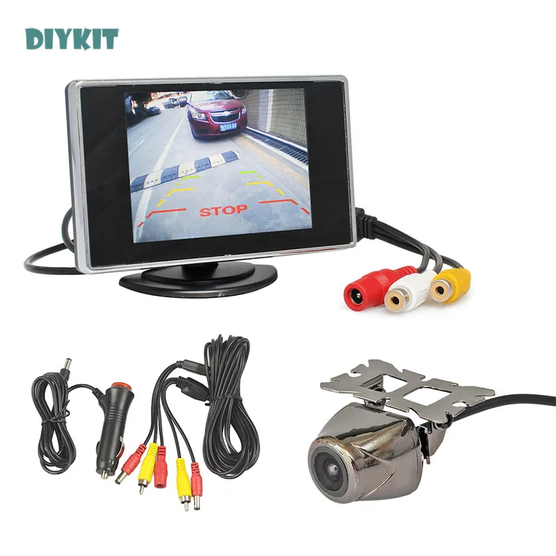 

DIYKIT Wired 3.5" TFT LCD Car Monitor Waterproof Rear View Camera Kit Reversing Camera Parking Assistance System