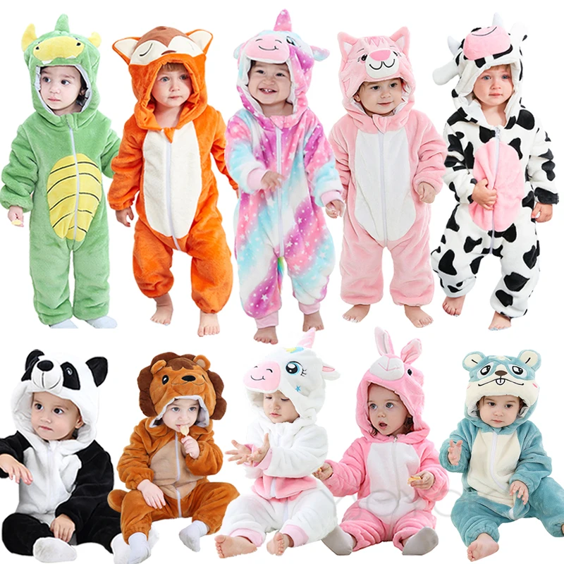

Пижама-Кигуруми для детей, фланелевый милый детский комбинезон, единорог, панда, детский зимний костюм для детей, комбинезон для мальчиков и девочек