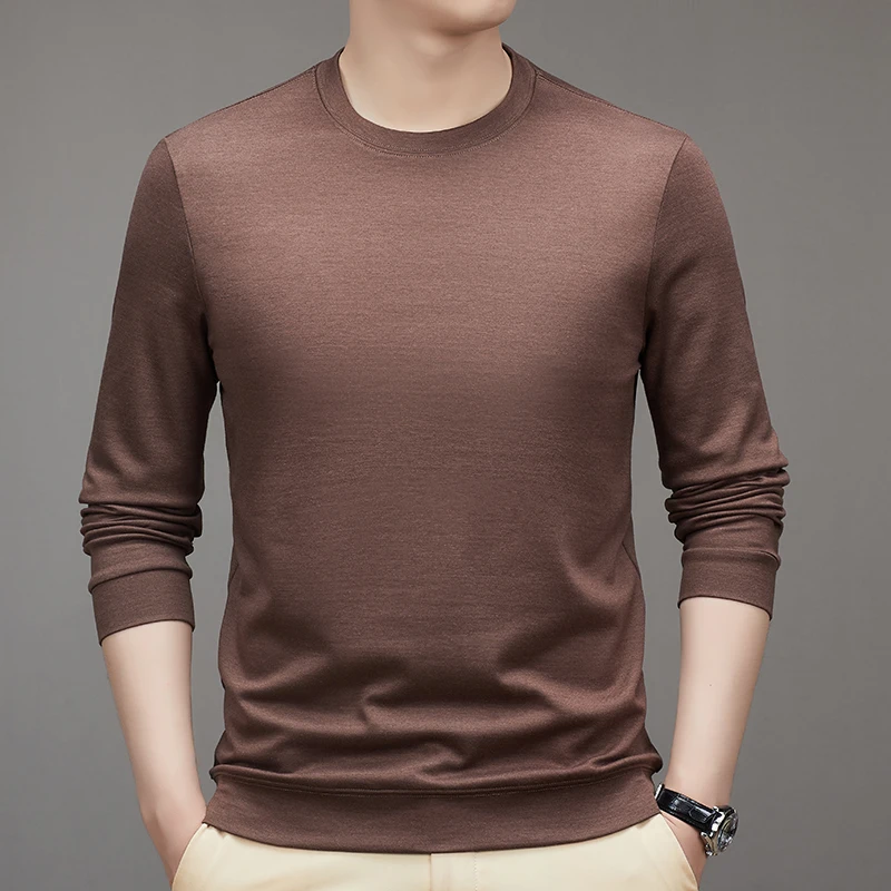 

Men Plain Color Cashmere Tops Comfy Style Clothes Polyester Viscose Cotton Wool Blended Fabric Cosy Sweatshirts Effortless Wear