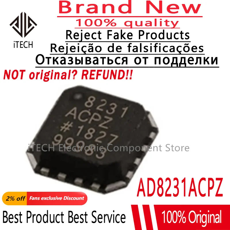 1 шт. оригинальный и подлинный 100% новый и оригинальный AD8231ACPZ 8231 8231ACPZ LFCSP16
1 шт. оригинальный и подлинный 100% новый и оригинальный AD8231ACPZ 8231 8231ACPZ LFCSP16