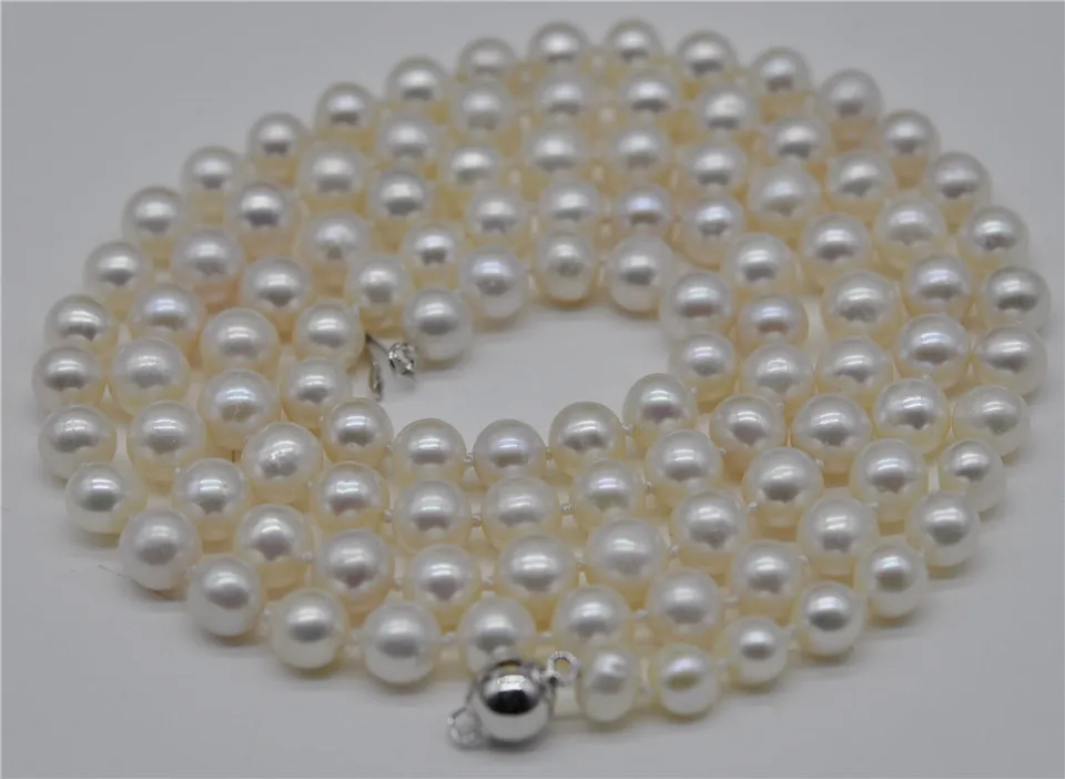 HABITOO AAAA Japanese Akoya 7-8mm white pearl Necklace 36" 14K white Gold Clasp Jewelry Chains Necklace for Woman Choker Chain
HABITOO AAAA Japanese Akoya 7-8mm white pearl Necklace 36" 14K white Gold Clasp Jewelry Chains Necklace for Woman Choker Chain