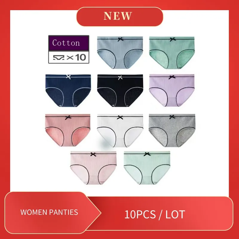 10PCS Women Underwear Set Cotton Panties Low-Rise Lingerie for Women Briefs Plus Size Breathable Female Underwear Panties Solid
10PCS Women Underwear Set Cotton Panties Low-Rise Lingerie for Women Briefs Plus Size Breathable Female Underwear Panties Solid