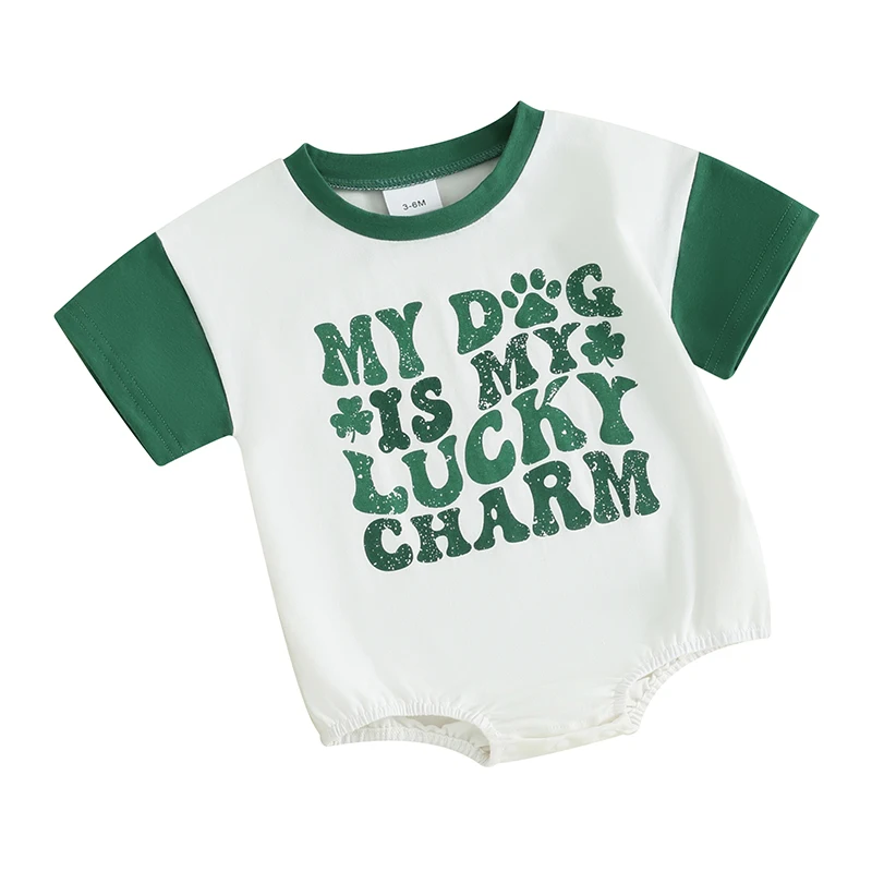 

Infant Baby Boy Girl St Patricks Day Outfit Lucky Babe Crewneck Romper Newborn St Patricks Clothes