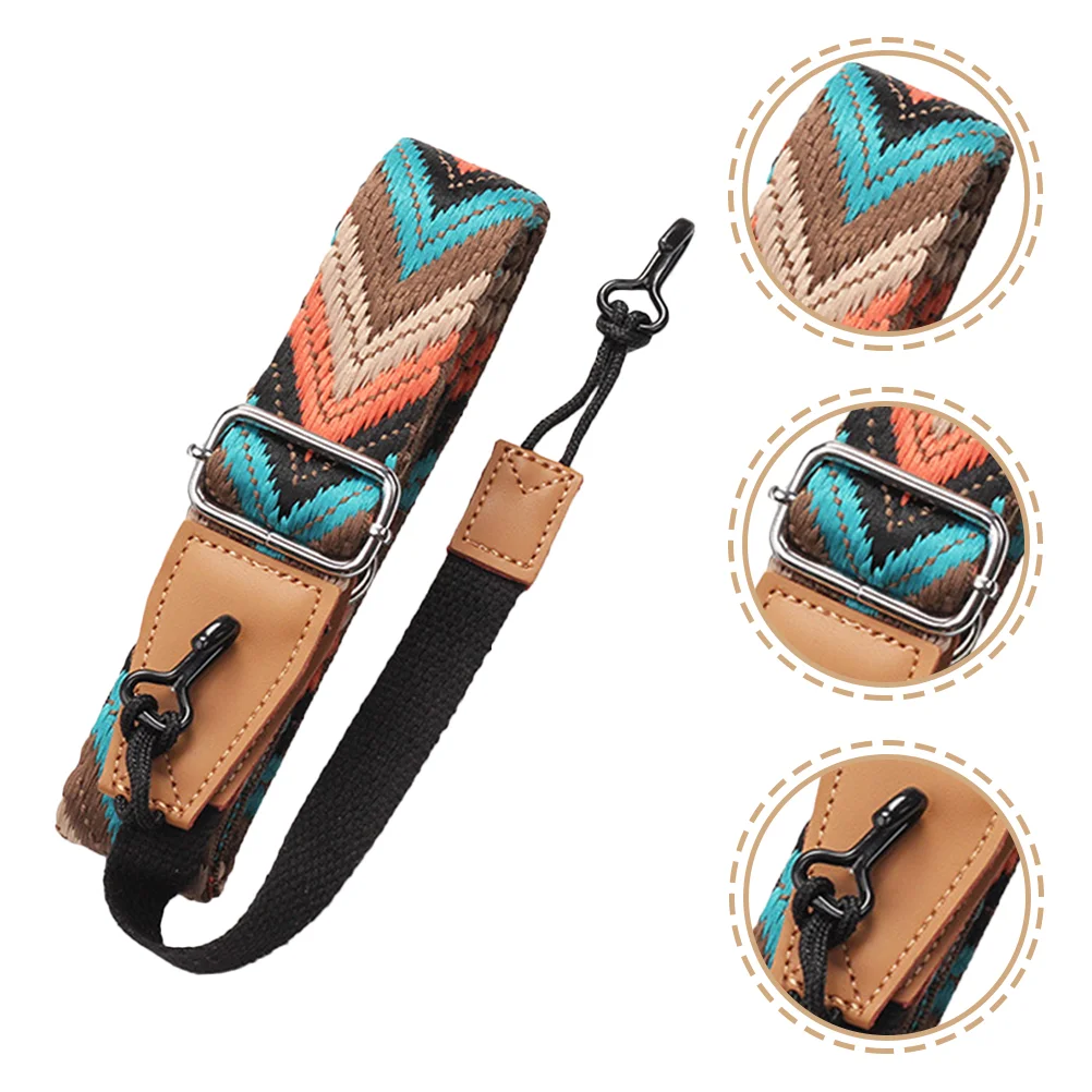 

No Drill Double J Hook Ukulele Strap Multi-color Jacquard Woven Ukulele Shoulder Belt