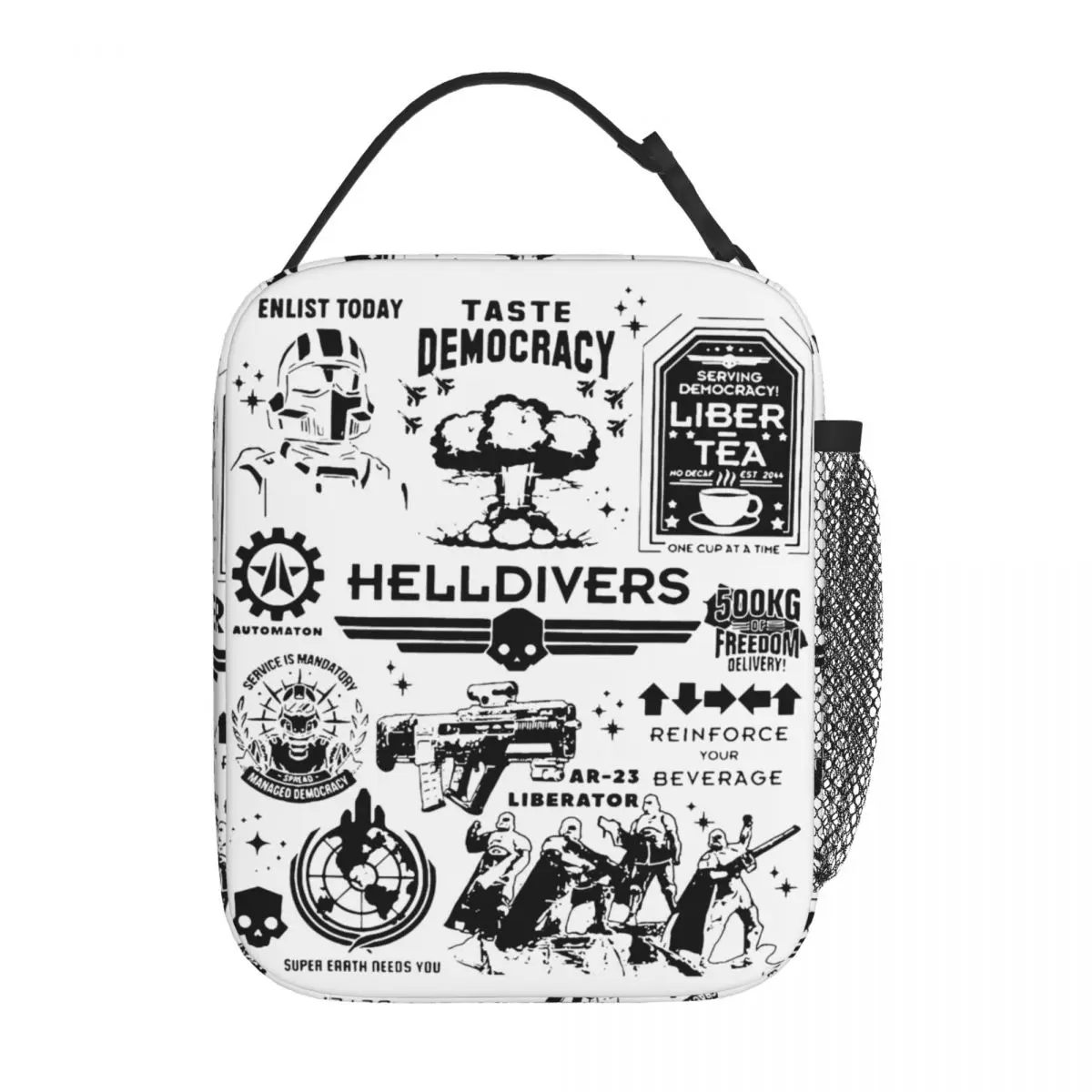 

Helldivers 2 Full Merch Insulated Lunch Bag For Travel Video game Food Storage Bag Portable Thermal Cooler Bento Box