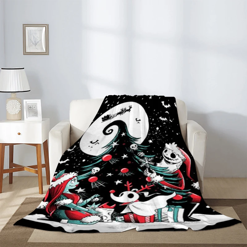 

Fluffy Soft Blankets for Bed Nightmare Before Christmas Christmas Present Baby Blanket Sofa Winter Furry Blankets & Throws Throw