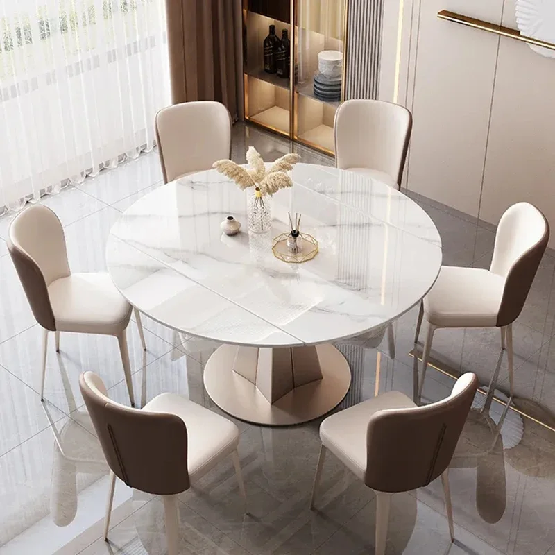 

Seater Chairs Dining Table Nordic Marble Living Room Restaurant Extendable Table Kitchen Zestawy Do Jadalni Home Furniture