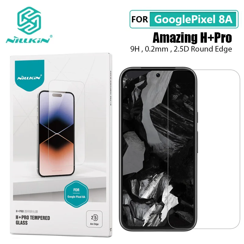 

For Google Pixel 8A Tempered Glass Nillkin Amazing H+PRO Anti-Explosion 2.5D 0.2mm 9H Screen Protector Film For Google Pixel 8a