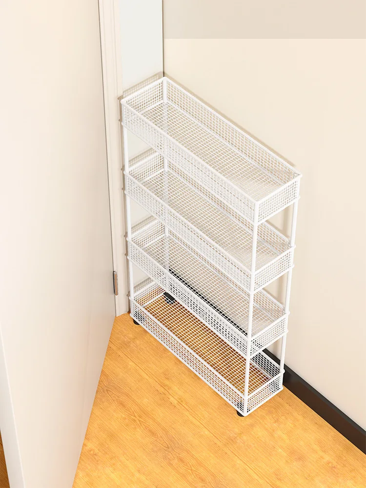 

Slit storage rack, storage cabinet, narrow seam gap, extremely narrow and ultra-thin behind the door, bathroom against the wall,