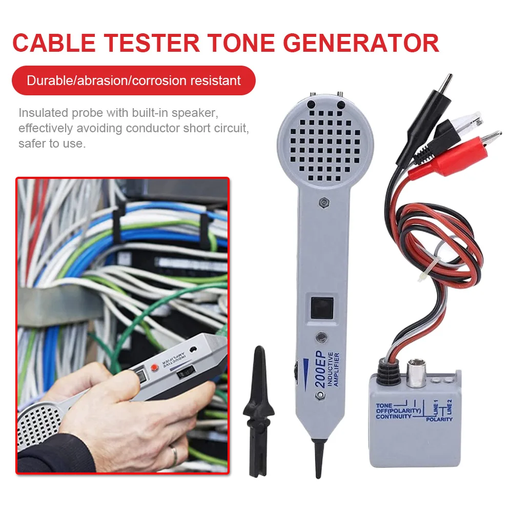 200EP Wire Tracer Circuit Tester High Accuracy Cable Toner Detector Finder Tester Insulation Probe for Network Cables Collation
200EP Wire Tracer Circuit Tester High Accuracy Cable Toner Detector Finder Tester Insulation Probe for Network Cables Collation