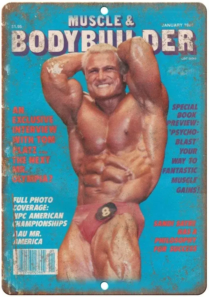 Обдировщик мышц и бодибилдинга Tom Platz Sandi Satre жестяной знак винтажный настенный постер металлический пластина для бара кафе
Обдировщик мышц и бодибилдинга Tom Platz Sandi Satre жестяной знак винтажный настенный постер металлический пластина для бара кафе