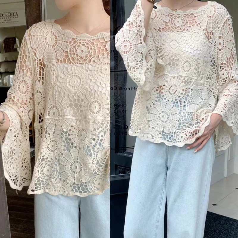 Женские летние вязаные крючком накидки, повседневные пляжные сетчатые топы с длинными рукавами, трикотажное бикини, купальный
Женские летние вязаные крючком накидки, повседневные пляжные сетчатые топы с длинными рукавами, трикотажное бикини, купальный