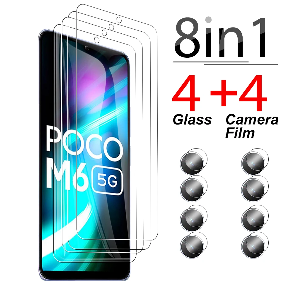 

8in1 High definition Tempered Glass For Xiaomi Poco M6 5G Pocco M 6 6M 6.74 inches Anti-scratch Lens Screen Protector