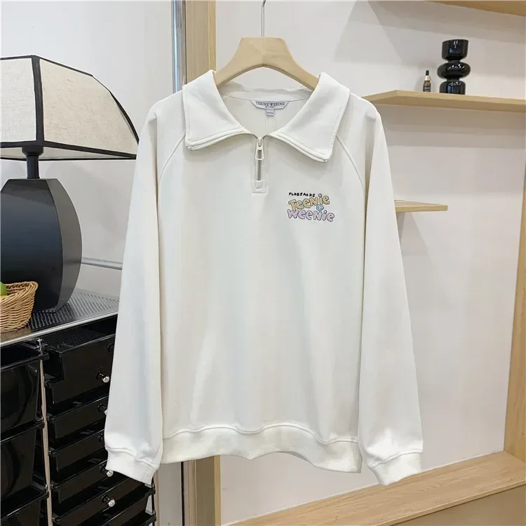 Zipper Polo Neck Women Hoodies , White Color Cotton Tops , Loose Casual Sweatshirts, Traf, Ropa De Mujer, Gothic, Y2k
Zipper Polo Neck Women Hoodies , White Color Cotton Tops , Loose Casual Sweatshirts, Traf, Ropa De Mujer, Gothic, Y2k