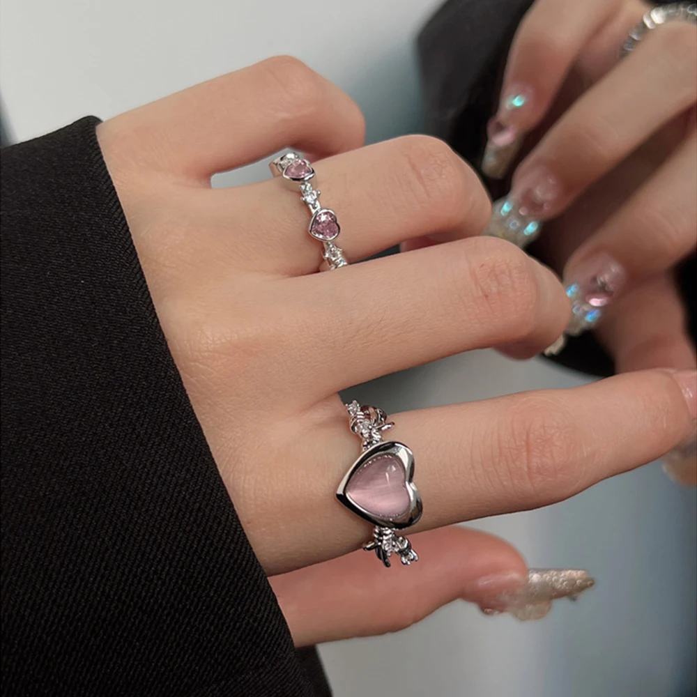 2023 Fashion Pink Love Heart Rings For Women Vintage Irregular Adjustable Open Finger Ring Y2k Punk Finger Rings Girls Jewelry
2023 Fashion Pink Love Heart Rings For Women Vintage Irregular Adjustable Open Finger Ring Y2k Punk Finger Rings Girls Jewelry