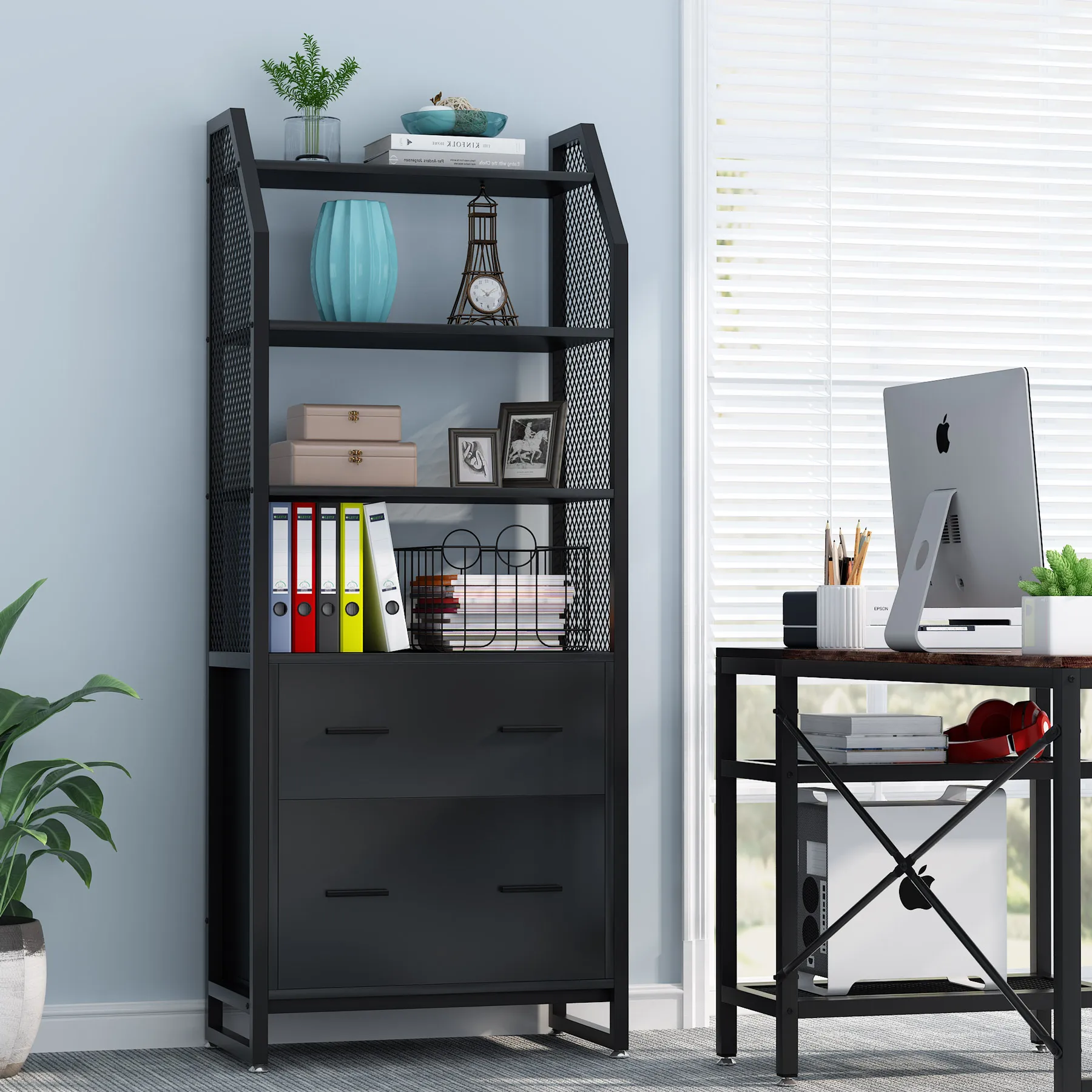 Tribesigns 2 Drawer File Cabinet with Bookshelf, Modern Vertical Filing Cabinet
Tribesigns 2 Drawer File Cabinet with Bookshelf, Modern Vertical Filing Cabinet