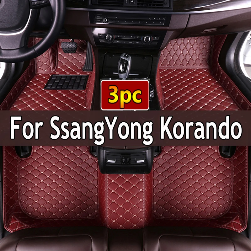 

Car Floor Mats For SsangYong Korando C New Actyon C200 2010~2019 Luxury Auto Mat Set Rugs Protective Pad Carpets Car Accessories