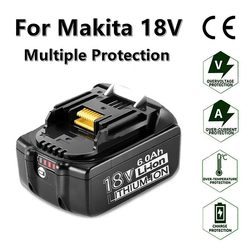 

100% оригинальный Makita 18 в 5000 ма/ч перезаряжаемый электроинструмент Makita аккумулятор с светодиодный li-ion замена LXT BL1860B BL1860 BL1850