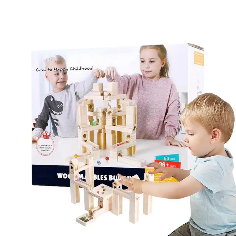 Wood Marble Track 65 Pieces Wooden Ramps Track Easy To Use Unique Wood Marble Race STEM Educational Learning Toys For Kids
Wood Marble Track 65 Pieces Wooden Ramps Track Easy To Use Unique Wood Marble Race STEM Educational Learning Toys For Kids