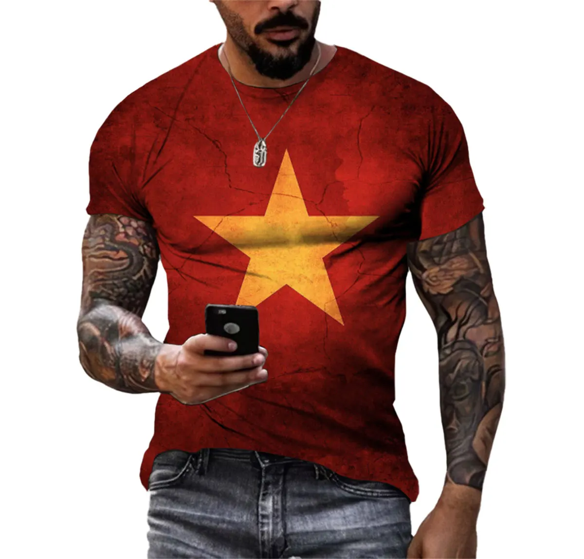 

Classic Retro Summer Men'S Nostalgic T-Shirt 3d Printed Fashion Tough Guy Trend Street Short Sleeve O-Neck Sports Quick Dry Top