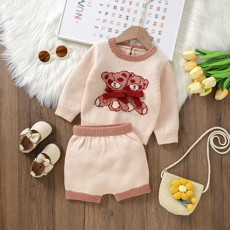 Newborn Baby Clothes Set Knit Infant Sweater Long Sleeve +Pants Cute Cartoon Bear 0-18M Kid Children Pullover +Shorts 2PC Autumn
Newborn Baby Clothes Set Knit Infant Sweater Long Sleeve +Pants Cute Cartoon Bear 0-18M Kid Children Pullover +Shorts 2PC Autumn