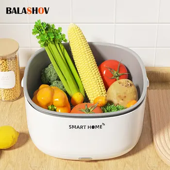 Electric Vegetable And Fruit Washing Machine Wireless Basket Large Capacity Food Grains Purifie Houeshold Cleaner