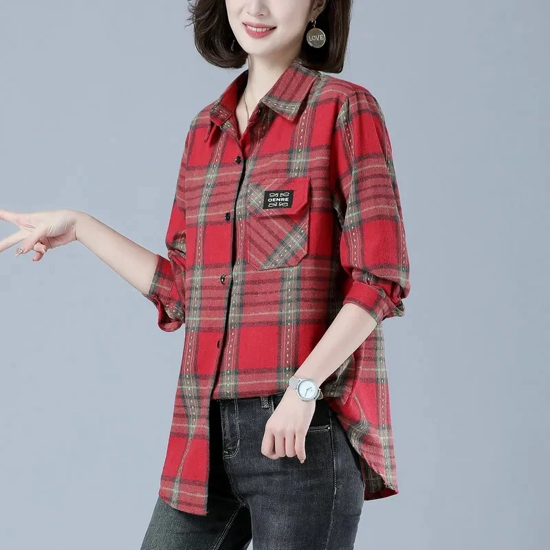 Mom's 2023 Spring Autumn New Coat Women's Loose Slim Long Plaid Shirt Female Western Style Age-Reducing Shirt Jacket Joker Top
Mom's 2023 Spring Autumn New Coat Women's Loose Slim Long Plaid Shirt Female Western Style Age-Reducing Shirt Jacket Joker Top