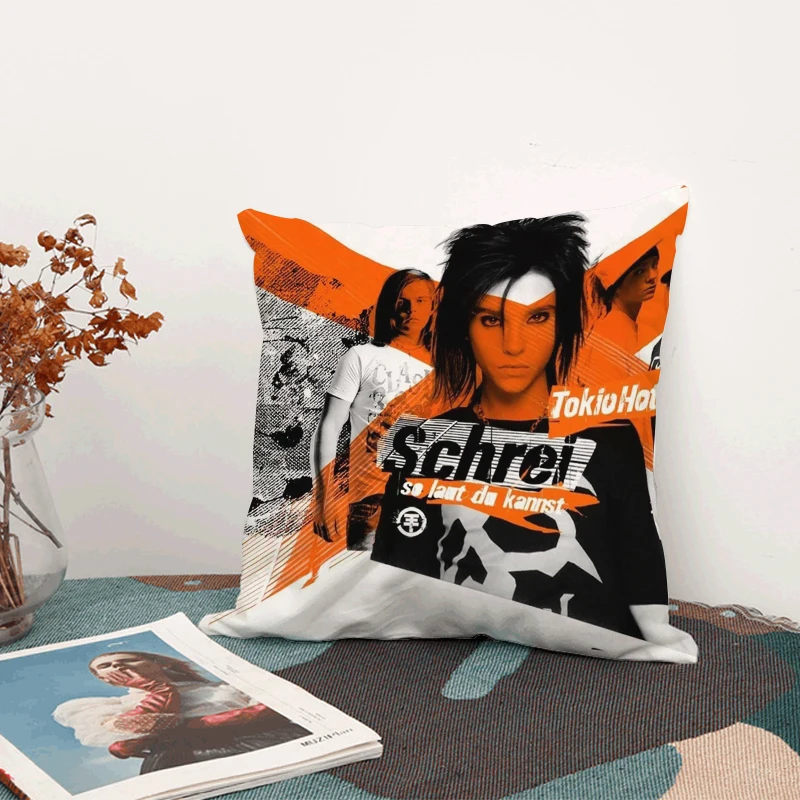 

Pillowcase Tokio Hotel Decorative Pillow Covers For Sofa Pillowcases 40x40 Throw Pillows Cushion Cover 45*45 Fall Decor Anime