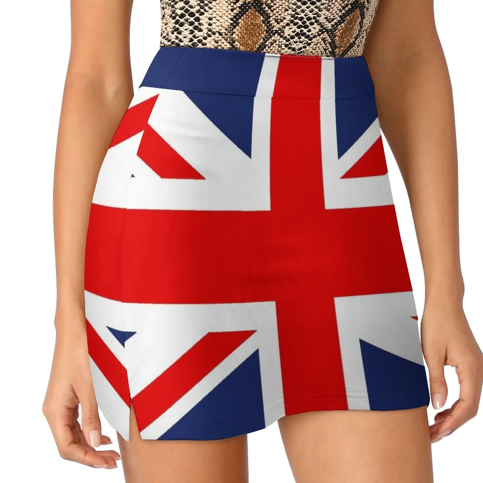 

Union Jack Flag of the United Kingdom. Light proof trouser skirt skirt for woman mini denim skirt