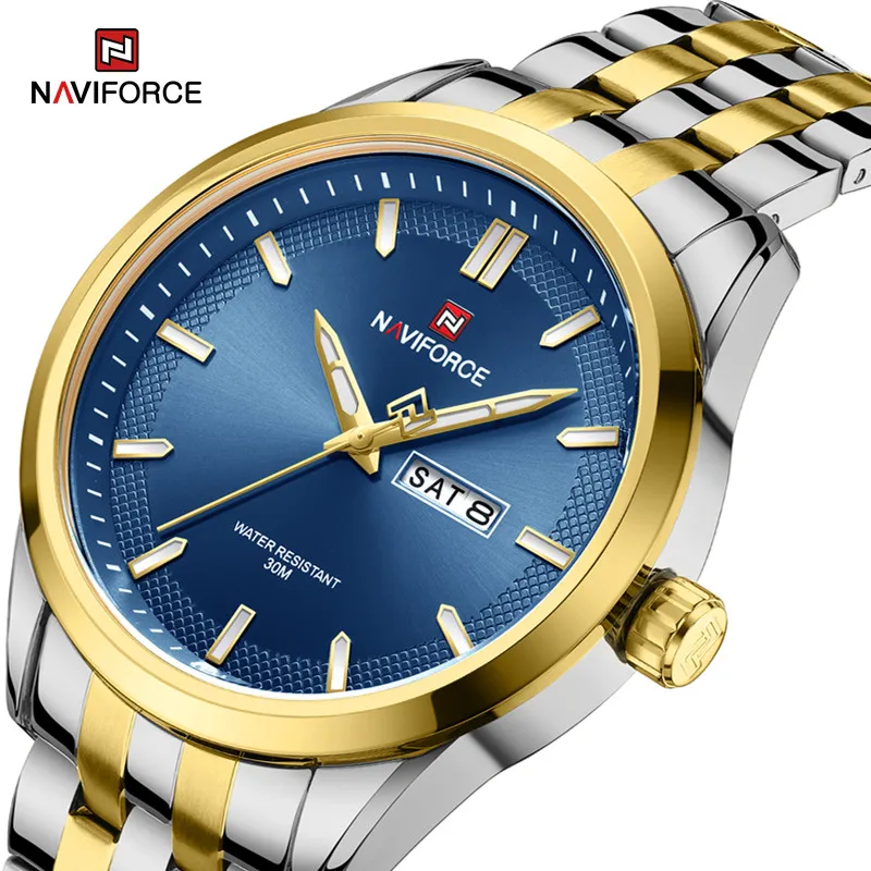 

Top Brand NAVIFORCE Original Men's Watches Waterproof Luminous Quartz Wristwatch Date Week Casual Clock Relogio Masculino 2023