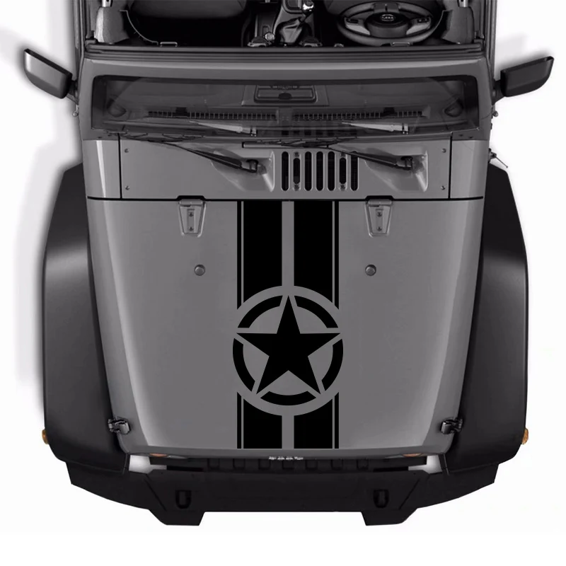 For Jeep Wrangler TJ LJ JK Star Military Stripes Decal Vinyl Hood Sticker Car Truck DIY Waterproof car stickers Accessories
For Jeep Wrangler TJ LJ JK Star Military Stripes Decal Vinyl Hood Sticker Car Truck DIY Waterproof car stickers Accessories