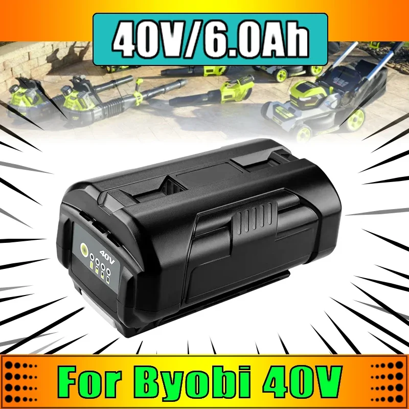 

40V 6000mAh Li-ion Battery For Ryobi OP4040 OP4026 OP4030 OP4050 OP4060A OP40201 OP40301 Collection Cordless Power Tools Battery