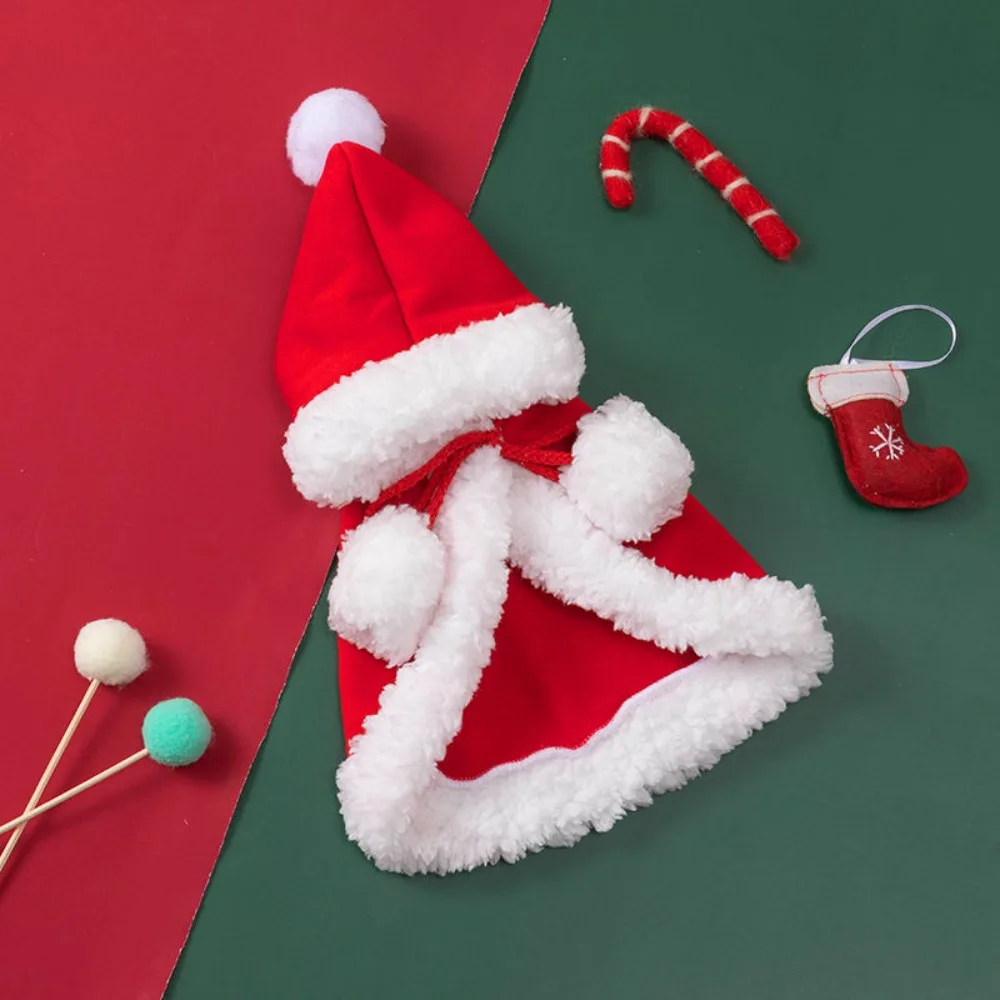 Pet Clothing Christmas Decoration Cute Plush Ears Hooded Bib Red Cape Warm New Year Clothes Universal for Cats and Dogs Pet Clothing Christmas Decoration Cute Plush Ears Hooded Bib Red Cape Warm New Year Clothes Universal for Cats and Dogs