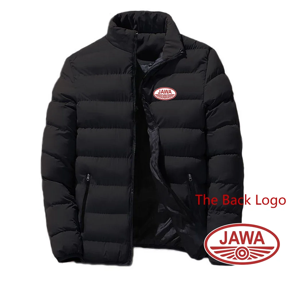 

JAWA Motorcycle Men New Warm Parka Winter Casual Outwear Coats Solid Stand Collar Windbreak Cotton Padded Down Jacke