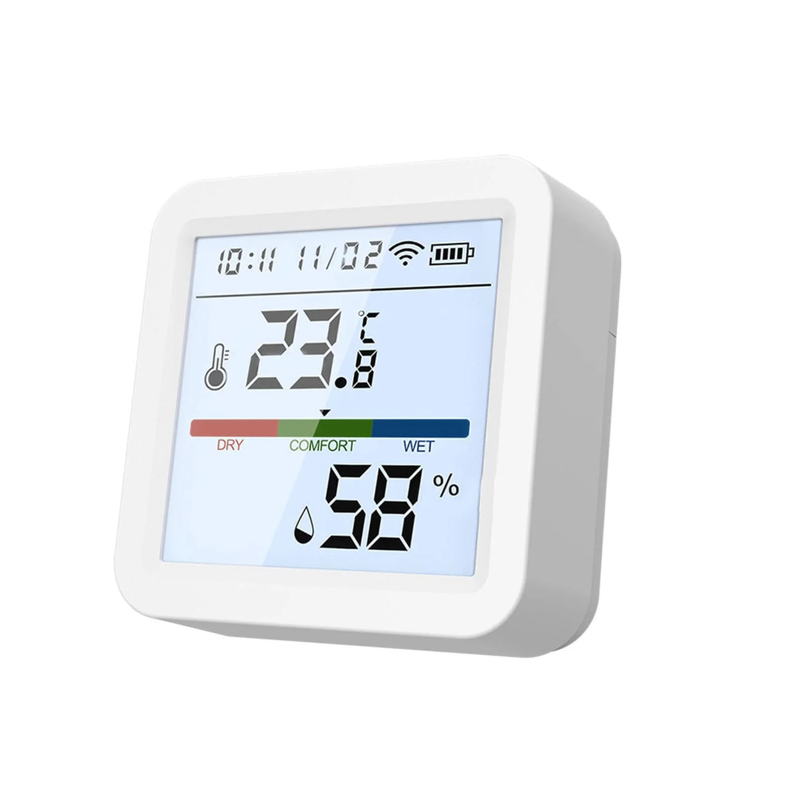 

WiFi Compatible Temperature and Humidity Sensor with Backlight Real time Monitoring Multi temperature Unit Display