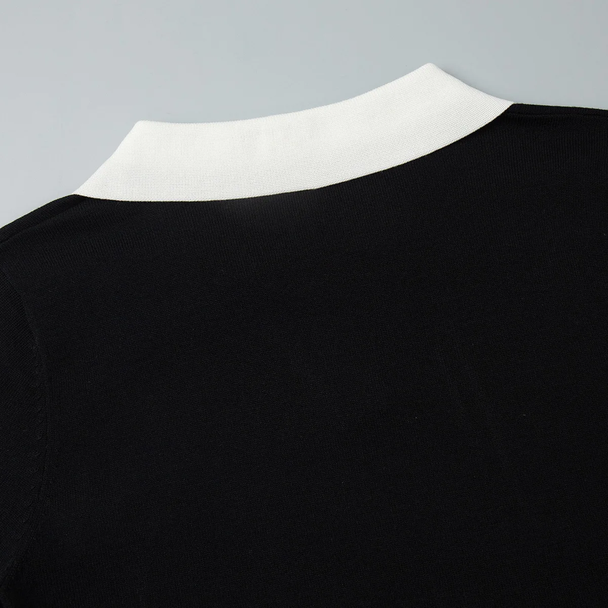2026 Summer New Short Sleeved Knitted Sweater Temperament Commuting Polo Collar Contrasting Color Slim Fit Knitted Top 104 S6a02dc8c5cdc498783984e521bd40840P