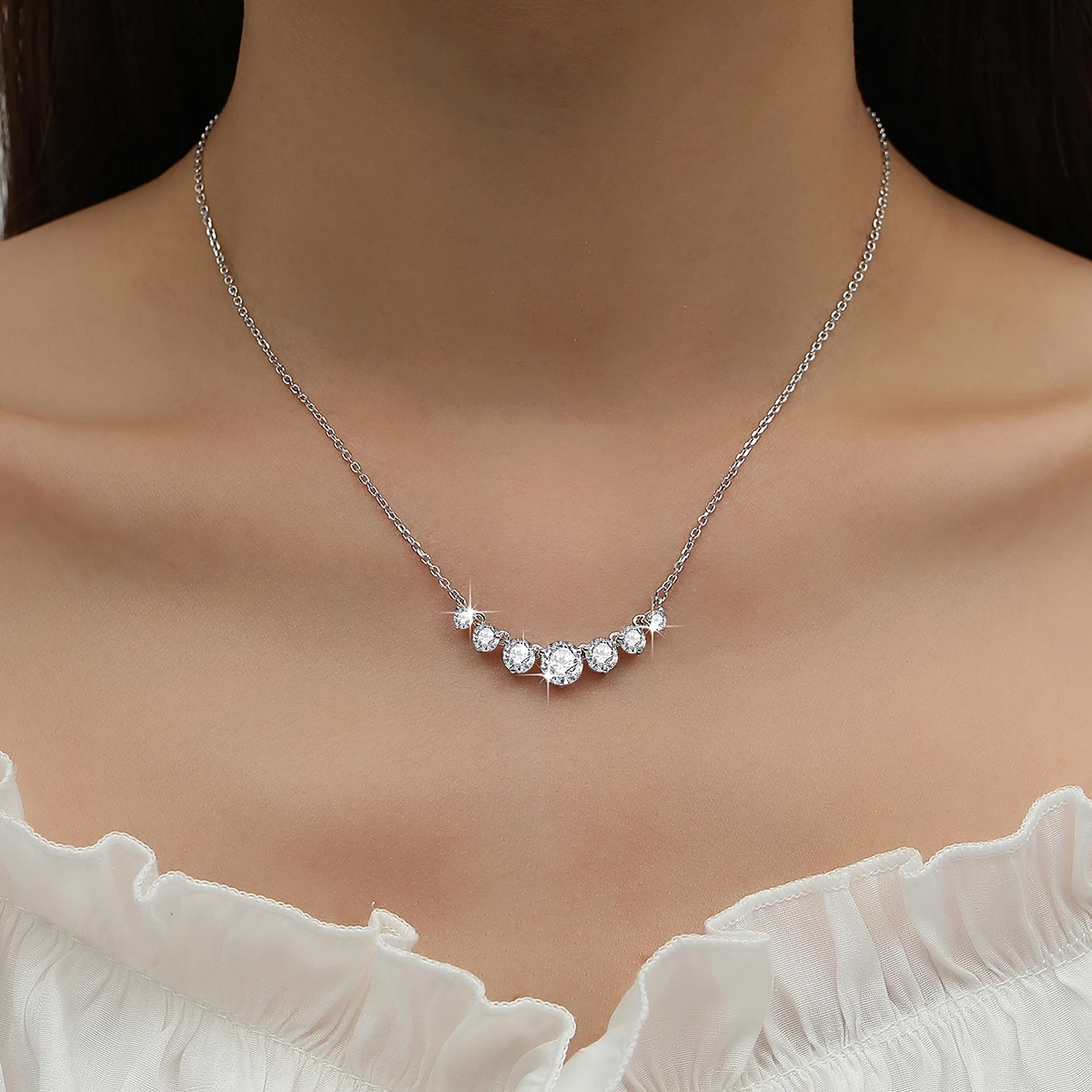 Smiles 7 Stones 2.8ct Moissanite Diamond Women's 925 Sterling Silver Necklaces Luxury Sparkling Fine Jewelry GRA Certificate 7 Mallzona S6a0757b50e634bef8e6b108c31f7df6af Smiles 7 Stones 2.8ct Moissanite Diamond Women's 925 Sterling Silver Necklaces Luxury Sparkling Fine Jewelry GRA Certificate Mallzona