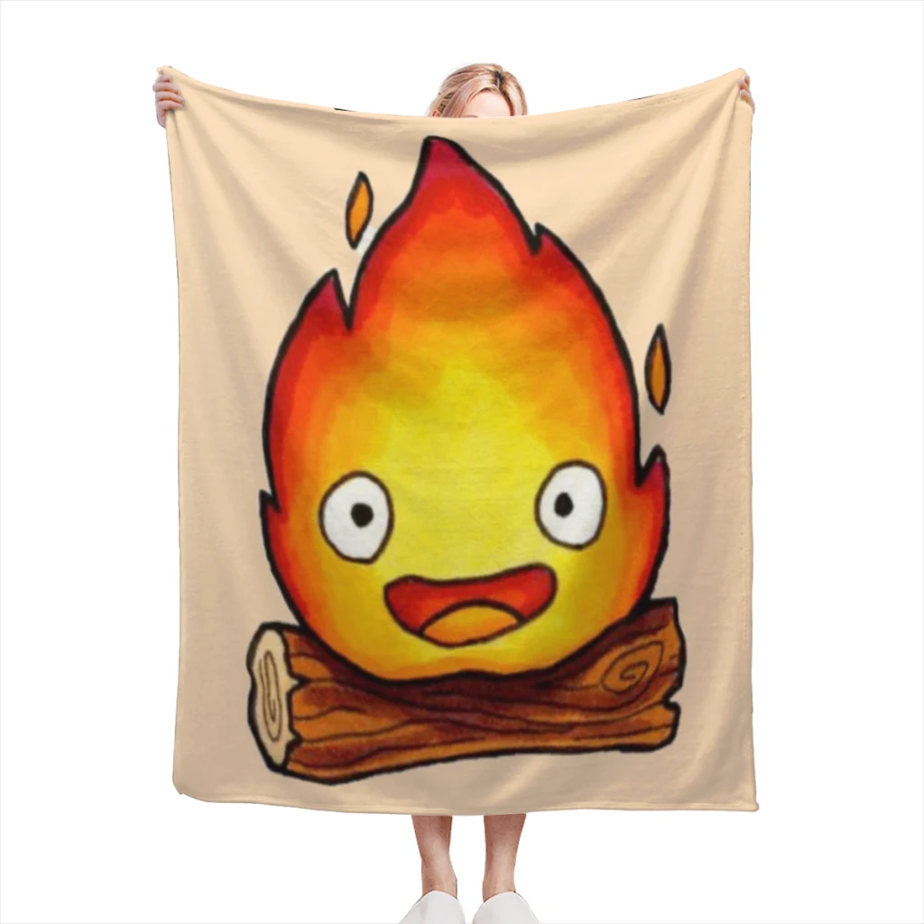 

High Quality Flannel Blanket Flame calcifer Warm Cozy Soft Throw Blanket For Couch Bed Sofa