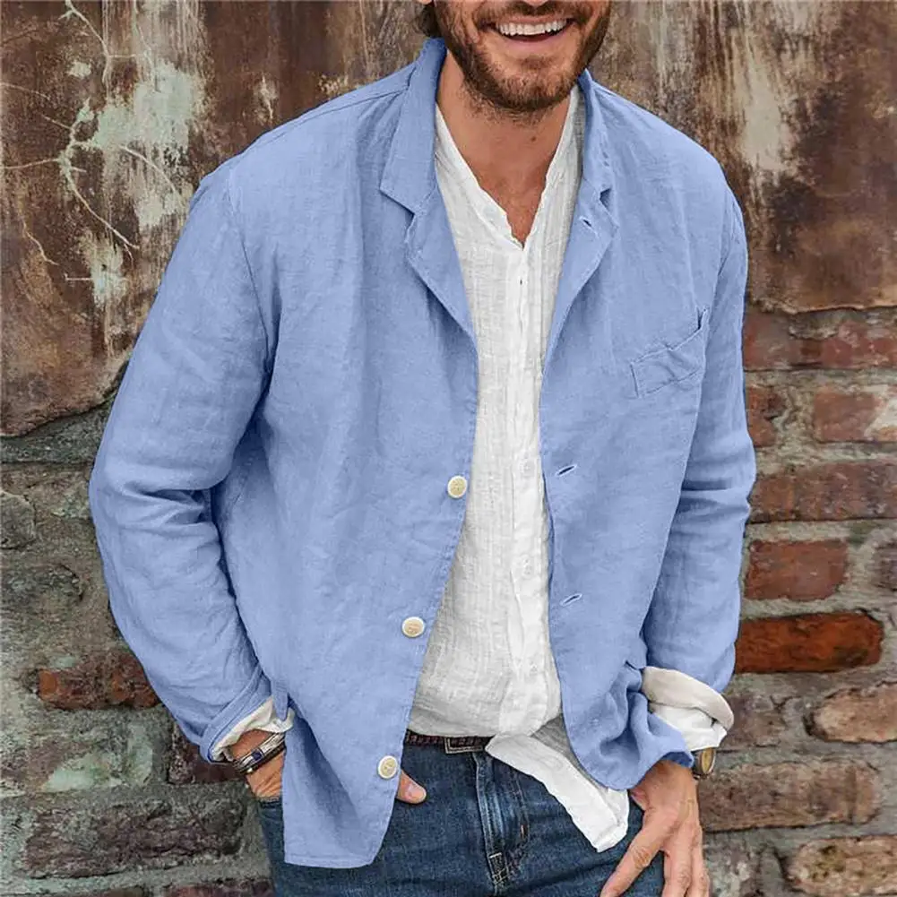 Shirt Jacket Loose Suit Top Men Suit Collar Button Solid Color Cotton Linen Suit Spring Summer Casual Blazers Men Clothing
Shirt Jacket Loose Suit Top Men Suit Collar Button Solid Color Cotton Linen Suit Spring Summer Casual Blazers Men Clothing