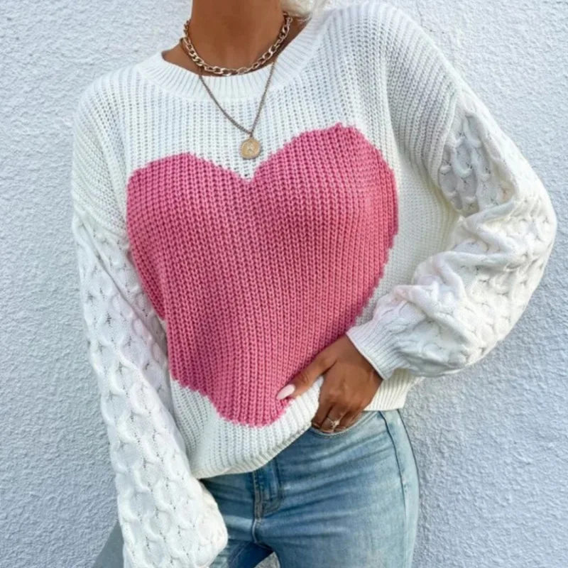 Sweater Women Long Sleeve O Nece Love Printed Loose Pullover Autumn Winter Knitted Tops Female Clothing 2023 Fashion Sweater
Sweater Women Long Sleeve O Nece Love Printed Loose Pullover Autumn Winter Knitted Tops Female Clothing 2023 Fashion Sweater