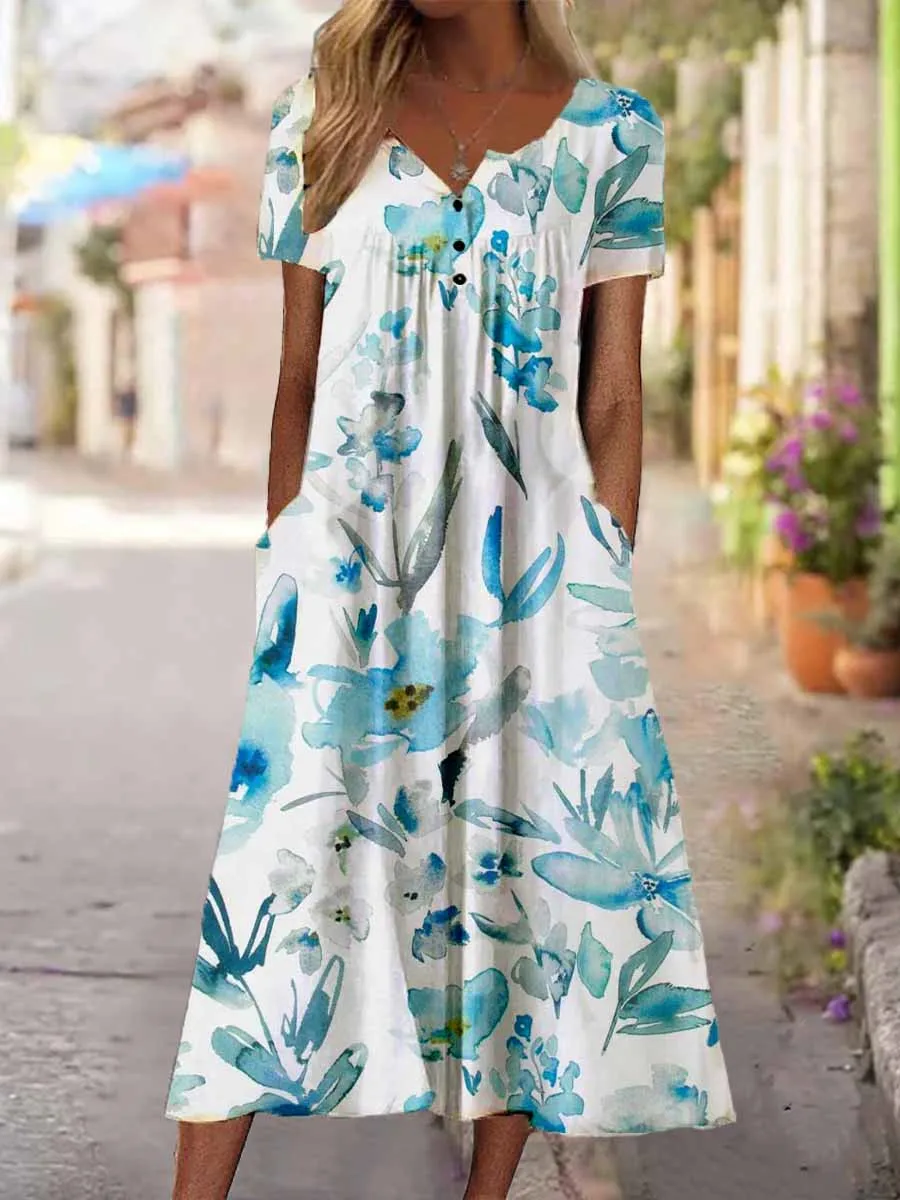 Vintage Maxi Dress Colors Florals Flower Printed Short Sleeve Hipster Dresses Beach Fashion Casual Holiday Summer Women Clothing
Vintage Maxi Dress Colors Florals Flower Printed Short Sleeve Hipster Dresses Beach Fashion Casual Holiday Summer Women Clothing