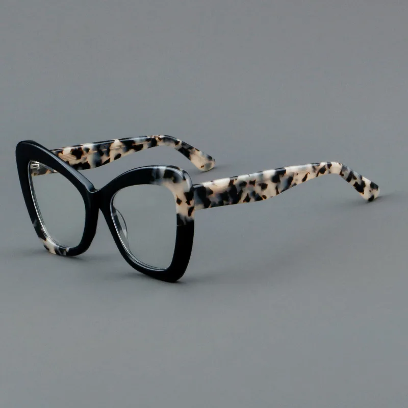 Lunettes à plaque avec monture rétro, patchwork œil de chat, transfrontalier, tendance de la mode européenne et américaine, 8801 2