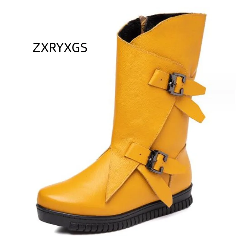 ZXRYXGS Top Layer Cowhide Autumn Winter Boots Roman Shoes Woman High Boots 2024 New Fashion Women Leather Boots Flat Large Size
ZXRYXGS Top Layer Cowhide Autumn Winter Boots Roman Shoes Woman High Boots 2024 New Fashion Women Leather Boots Flat Large Size