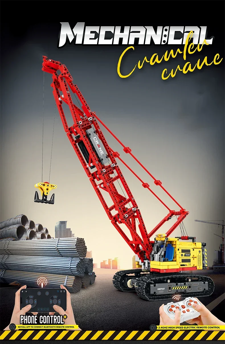 1322PCS Crawler Construction Vehicle MOC Model Building Blocks City Engineering Crane RC Car Assemble Bricks Toys Gifts For Kids 1322PCS Crawler Construction Vehicle MOC Model Building Blocks City Engineering Crane RC Car Assemble Bricks Toys Gifts For Kids