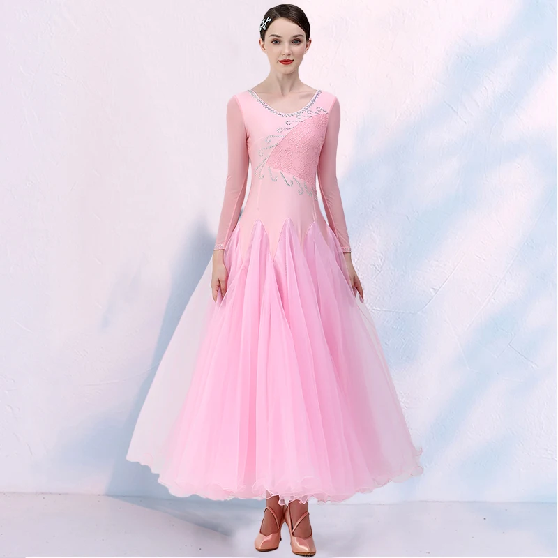 

Ballroom Dance Dress Adult Women Rhinestones Competition Costume Tango Waltz Performance Dress Salsa Social Dancewear VDB7057