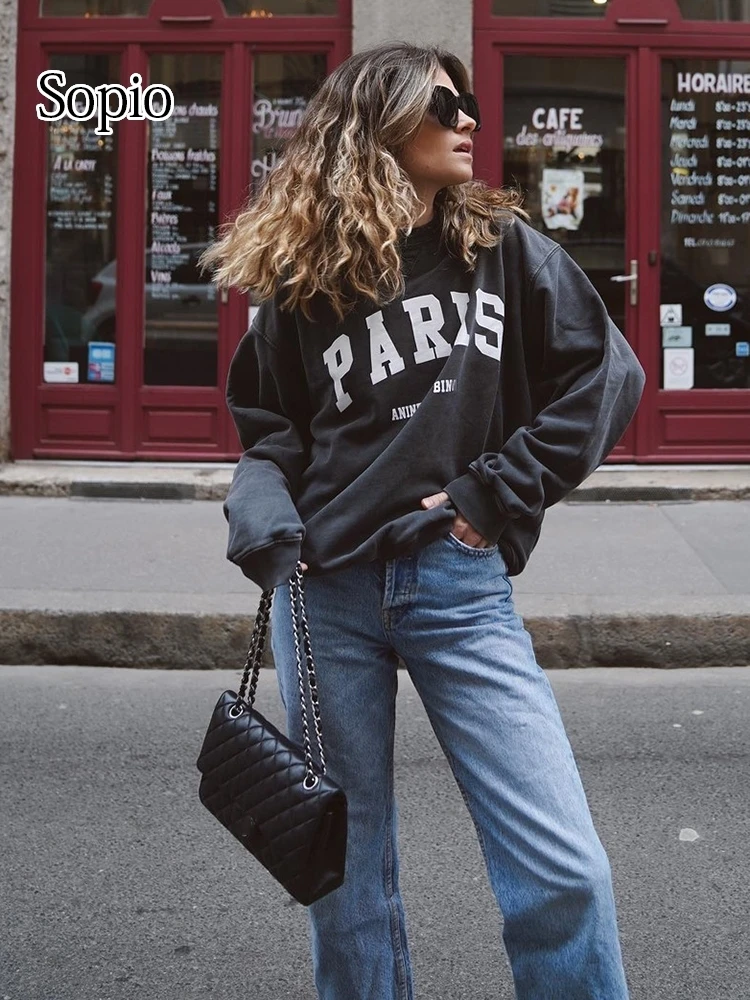 Cotton Washed Vintage Winter Hoodies O-neck Paris Letter Print Loose Women Sweatshirts Casaul Autumn Fashion Sports Pullovers
Cotton Washed Vintage Winter Hoodies O-neck Paris Letter Print Loose Women Sweatshirts Casaul Autumn Fashion Sports Pullovers