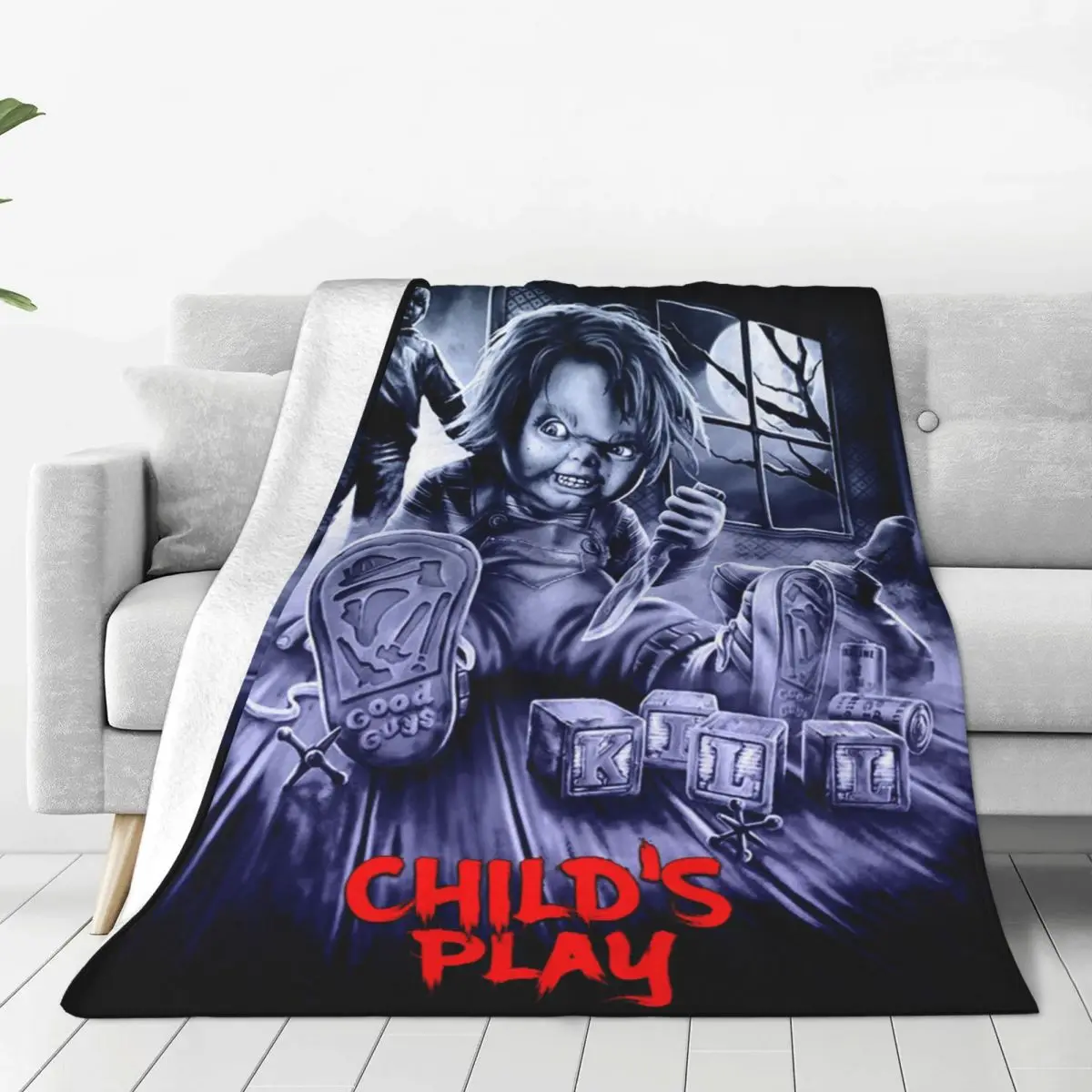 Childs Play Horror Movie Blankets Chucky Halloween Wool Funny Warm Throw Blankets for Home All Season
Childs Play Horror Movie Blankets Chucky Halloween Wool Funny Warm Throw Blankets for Home All Season